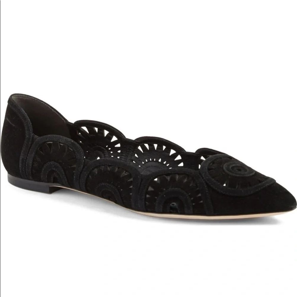 NWT Tory Burch Leyla suede laser cut flats